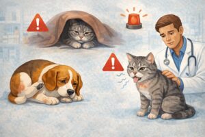 Veterinário preocupado com animais doentes (1)