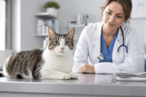 Ветеринар готує кішку до стерилізації у клініці HAB VET у Києві